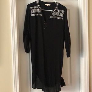 Black three quarter length with embroidery top